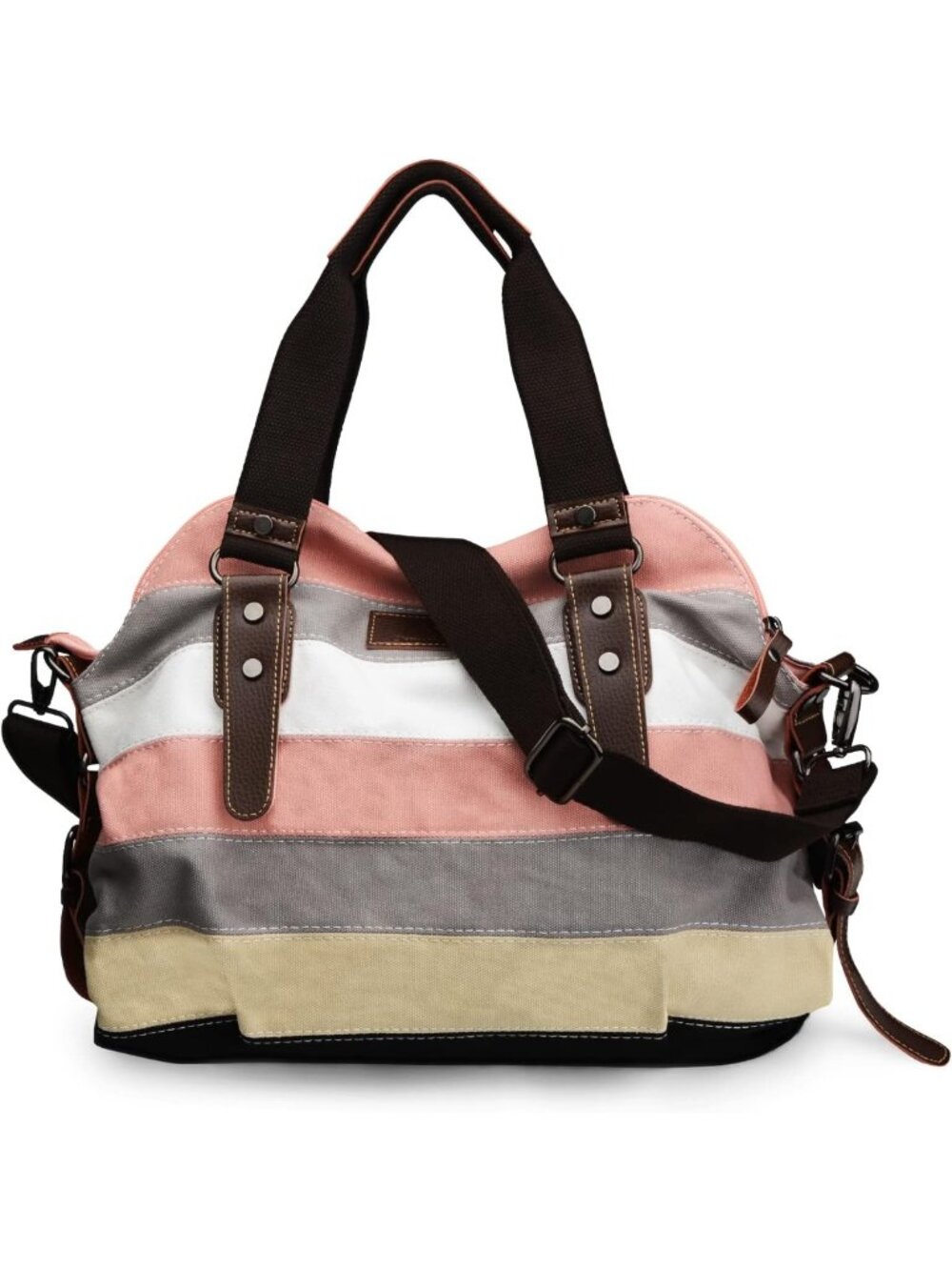 Multi-Color Striped Canvas Crossbody Tote Bag | Stylish Shoulder Purse for Women
